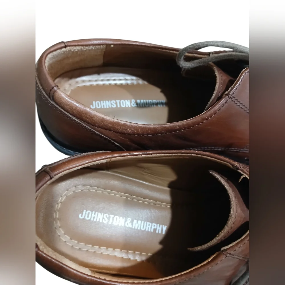Johnston & Murphy Men’s Cap-Toe Oxford Dress Shoes Size 8.5 M Cognac Brown
